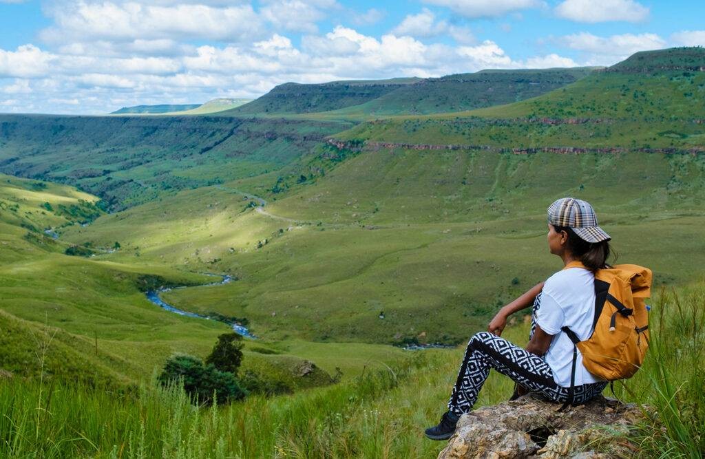 Traveller exploring a scenic destination